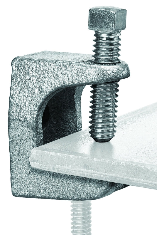 SuperStrut Z502-10 Beam Clamp, 2 in L, Iron, Silver, Electro-Plated, 1 ...