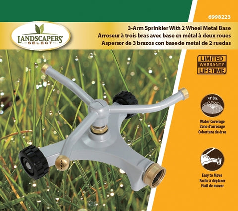 Landscapers Select YM133A Lawn Sprinkler, Female, Round, Zinc