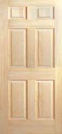 30 in. x 80 in. 6 Panel Exterior Door Fir