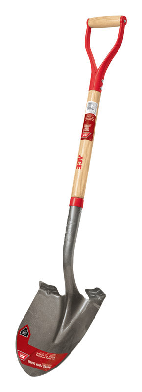 Ace 27 in. Wood D-Handle Steel Round Point Shovel