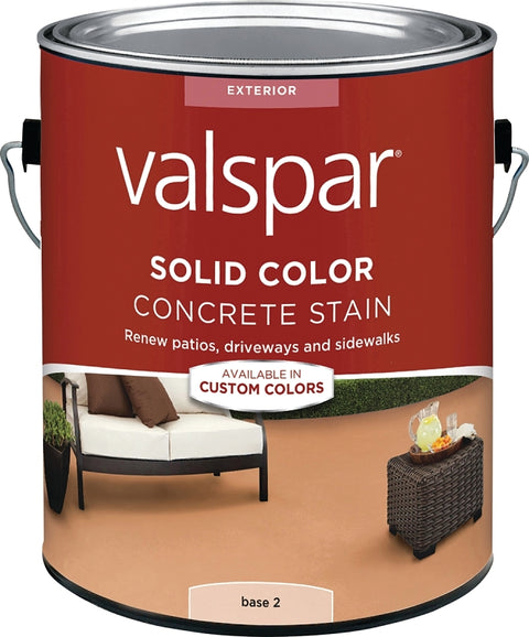 Valspar 024.1082322.007 Solid Concrete Stain, Low Gloss, Liquid, 1 gal, Pack of 4