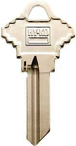 Hy-Ko 11010SC19 Key Blank, Brass, Nickel, For: Schlage Cabinet, House Locks and Padlocks, Pack of 10