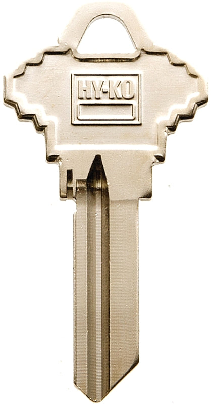 Hy-Ko 11010SC19 Key Blank, Brass, Nickel, For: Schlage Cabinet, House Locks and Padlocks, Pack of 10