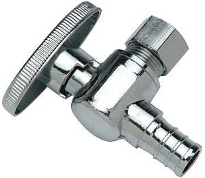 Apollo CPXVA1238C Stop Valve, 1/2 x 3/8 in Connection, PEX Barb x Compression, Brass Body, 200 deg F Temperature
