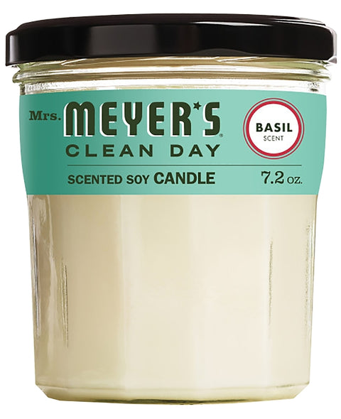 Mrs. Meyer's 44116 Soy Candle, Basil Scent Fragrance, 35 hr Burning, Creamy Candle