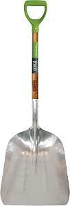 Ames 2672100 Scoop Shovel, 15 in W Blade, 11-1/4 in L Blade, Aluminum Blade, Hardwood Handle, D-Shaped Handle