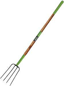 Ames 2826700 Series Manure Fork, 4-Tine, Steel Tine, Wood Handle, 61 in L Handle