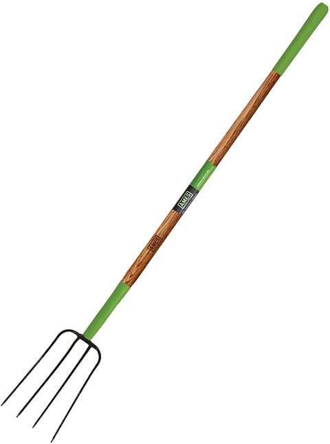 Ames 2826700 Series Manure Fork, 4-Tine, Steel Tine, Wood Handle, 61 in L Handle