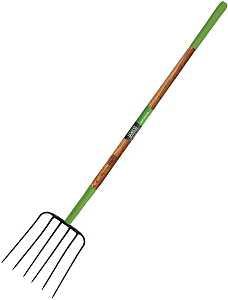 Ames 2826900 Series Manure Fork, 6-Tine, Steel Tine, Wood Handle, 61 in L Handle