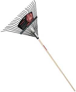 Razor-Back 2911200 Leaf Rake, Steel Tine, 24-Tine, Hardwood Handle, 54 in L Handle