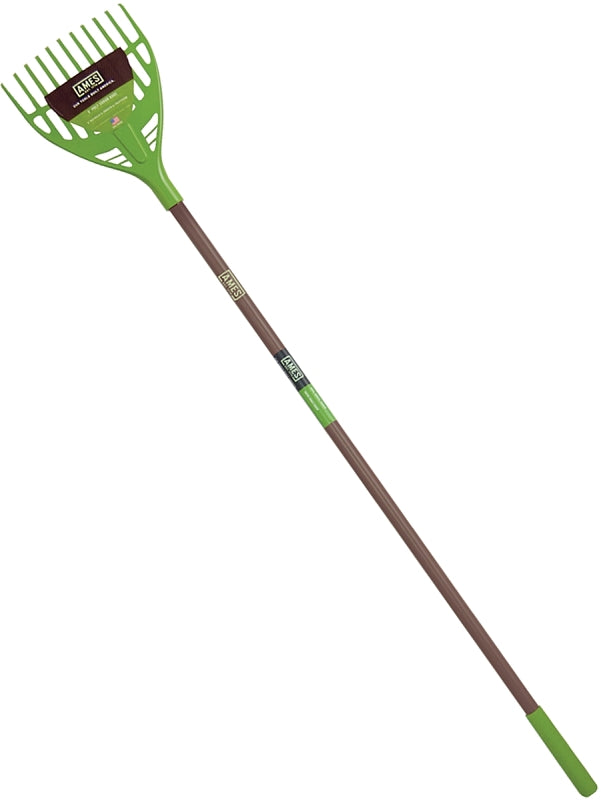 Ames 2915900 Shrub Rake, 65-1/8 in OAL, 11-Tine, Polypropylene Tine, S ...