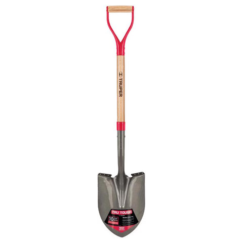 Truper Tru-Tough 41 in. Steel Round Digging Shovel Wood Handle, Pack of 6