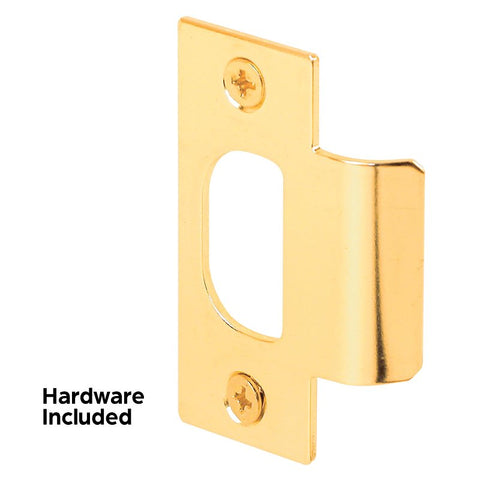 Defender Security E2284 Door Strike Plate, 2-3/4 in L, 1-1/8 in W, Brass, Polished