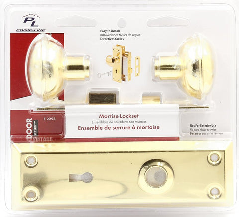 Defender Security E 2293 Mortise Interior Lockset, Polished Brass, Steel