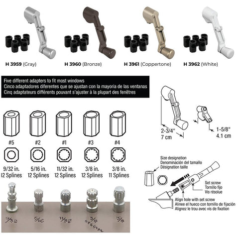 Prime-Line H 3960 Crank Handle, Zinc, Bronze