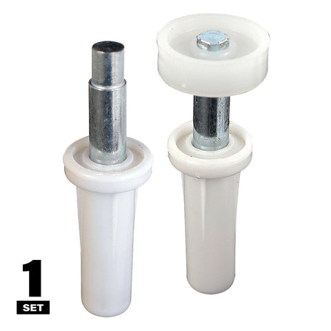 Prime-Line N 7265 Door Pivot and Guide Set, 7/16 in Dia Base, 1-1/2 in H Base, Plastic/Steel