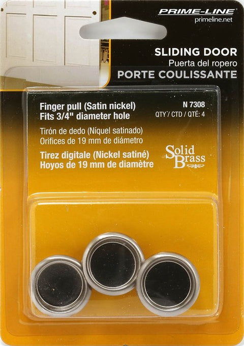 Prime-Line N 7308 Door Pull, 5/16 in D, Brass, Satin Nickel