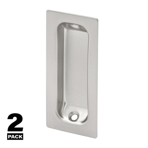 Prime-Line N 7342 Door Pull, 1-3/8 in W, 3/8 in D, 3-1/4 in H, Brass, Satin Nickel
