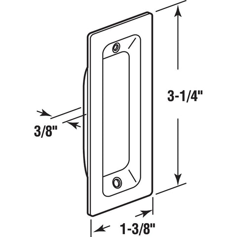 Prime-Line N 7342 Door Pull, 1-3/8 in W, 3/8 in D, 3-1/4 in H, Brass, Satin Nickel