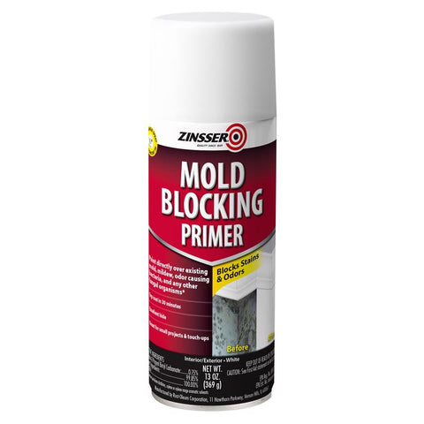 Zinsser Mold Blocking White Water-Based Alkyd Spray Primer 13 oz, Pack of 6