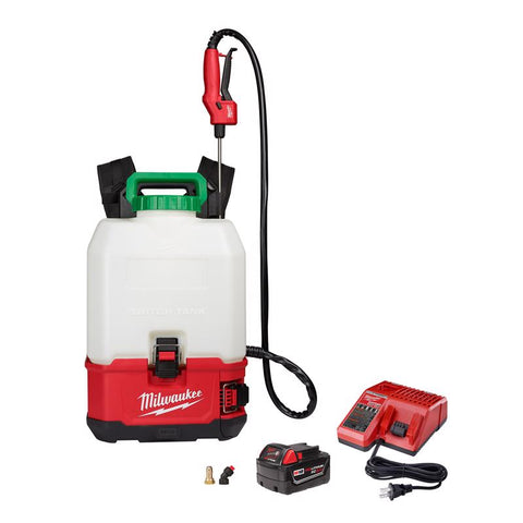 Milwaukee M18 2820-21PS Backpack Sprayer Kit, 4 gal Tank, 25 ft Spray Range