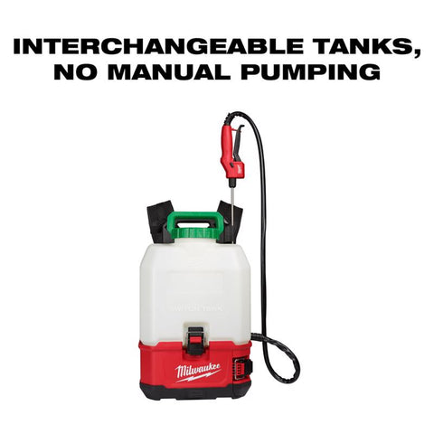Milwaukee M18 2820-21PS Backpack Sprayer Kit, 4 gal Tank, 25 ft Spray Range