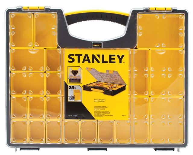 STANLEY 014725R Tool Organizer, 25-Compartment, Black/Clear Yellow ...