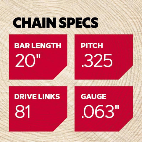 Oregon ControlCut L81 20 in. Chainsaw Chain 81 links