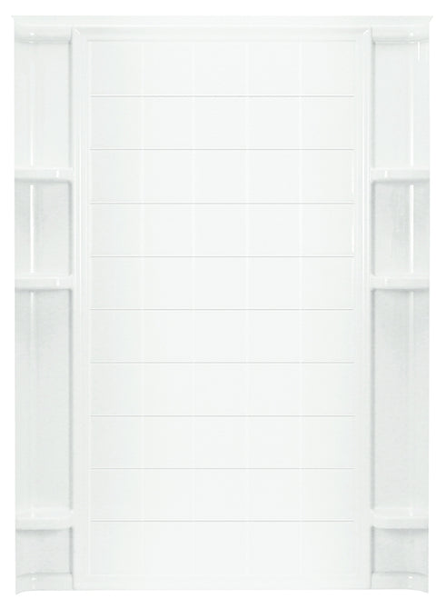 Sterling Ensemble 72132100-0 Shower Back Wall, 72-1/2 in L, 60 in W, Vikrell, High-Gloss, Alcove Installation, White