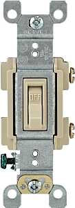 Leviton RS115-ICP Switch, Ivory, 15 A, 0.5 hp Wattage, Push-In Terminal, Thermoplastic Housing Material