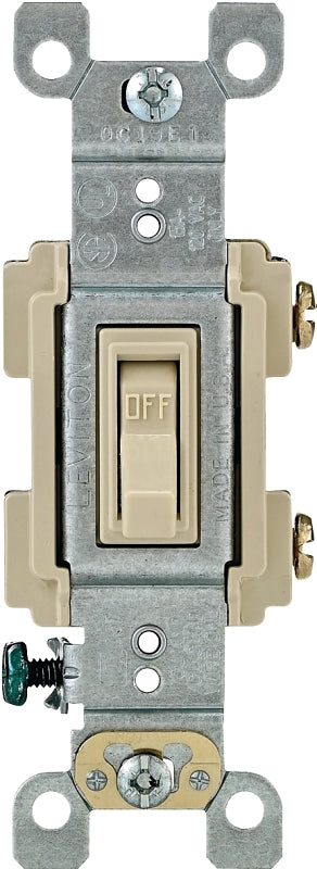 Leviton RS115-ICP Switch, Ivory, 15 A, 0.5 hp Wattage, Push-In Terminal, Thermoplastic Housing Material
