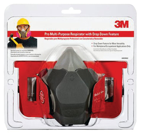 Class 3a Repsirator 3M 62023HA1-C Valve Respirator, M Mask, P100 Filter Class, Dual Cartri ...
