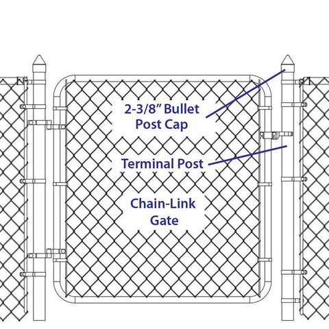 Yardlink Silver Aluminum Chain Link Bullet Cap 1 pk