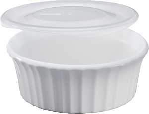 Corningware 1114931 Casserole Dish with Lid, 16 oz Capacity, Ceramic, French White, Dishwasher Safe: Yes