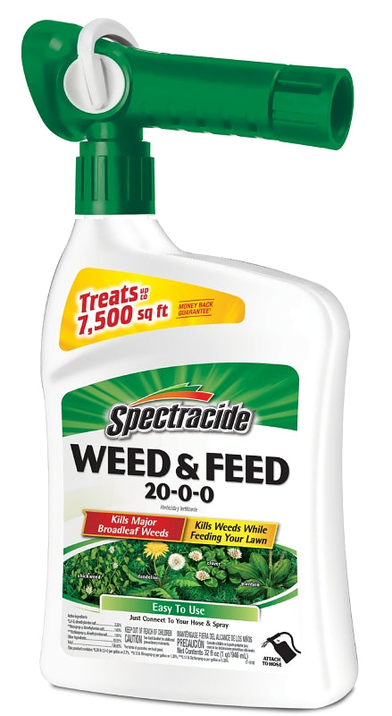 Spectracide HG-96262 Weed and Feed Killer, 32 fl-oz, Liquid, 20-0-0 N-P-K Ratio