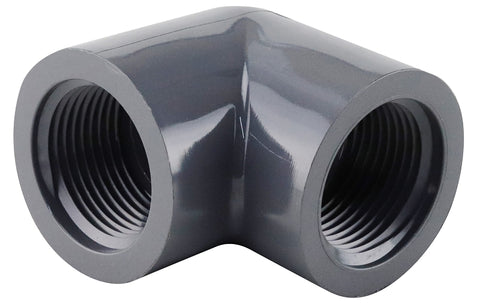 Thrifco Plumbing 8214210 Pipe Elbow, 1 in, Threaded, 90 deg Angle, PVC, SCH 80 Schedule