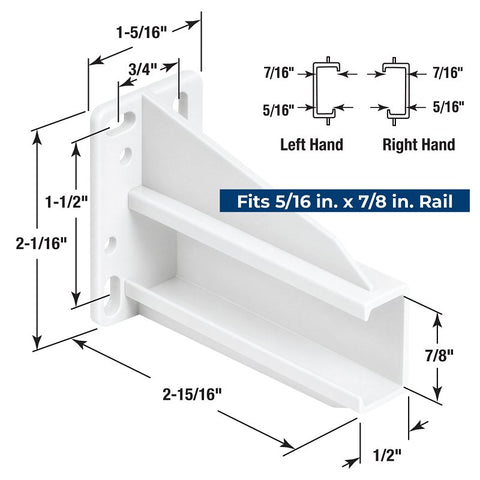 Prime-Line R 7227 Drawer Support Brackets, Nylon/Plastic, White