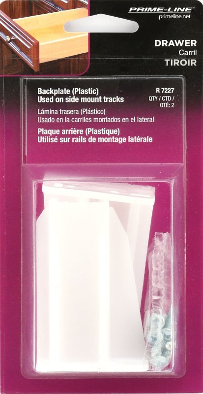 Prime-Line R 7227 Drawer Support Brackets, Nylon/Plastic, White