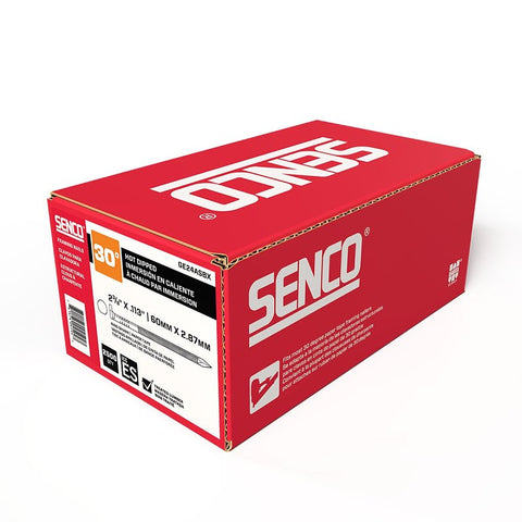 Senco GE24ASBX Collated Nail, 2-3/8 in L, Steel, Galvanized, Clipped Head, Ring Shank