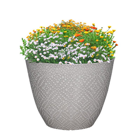 L&G 15 in. D Polyresin Dylan Planter Cream
