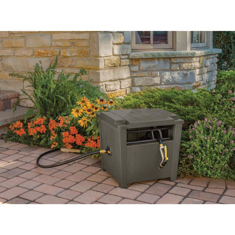 Suncast Slide Trak 175 ft. Brown Retractable Free Standing Hideaway Hose Reel