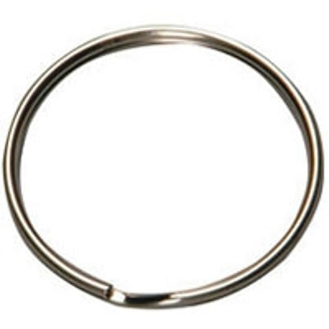 2GO KB107 Key Ring, Split Ring, 1-1/4 in Ring, Nickel-Plated