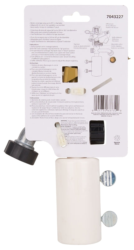 Landscapers Select GM291 Lawn Sprinkler, Female, Round, Zinc/Plastic