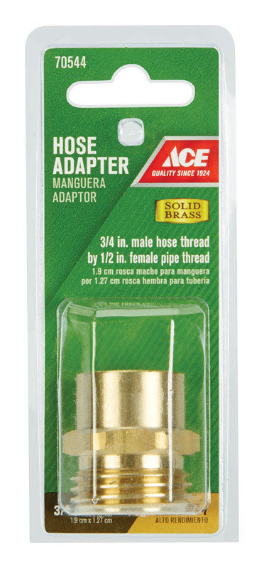 Ace 3/4 in. MHT x 1/2 in. FPT Brass Hose Adapter Male/Female Threaded