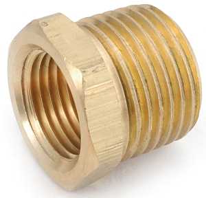 Anderson Metals 756110-0604 Hex Pipe Bushing, 3/8-18 x 1/4-18 in, MNPT x FNPT, 1000 psi Pressure