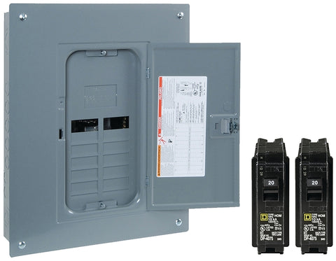 Square D Homeline HOM1224L125PGCVP Load Center, 125 A, 12 -Space, 24 -Circuit, Main Lug, NEMA 1 Enclosure, Gray
