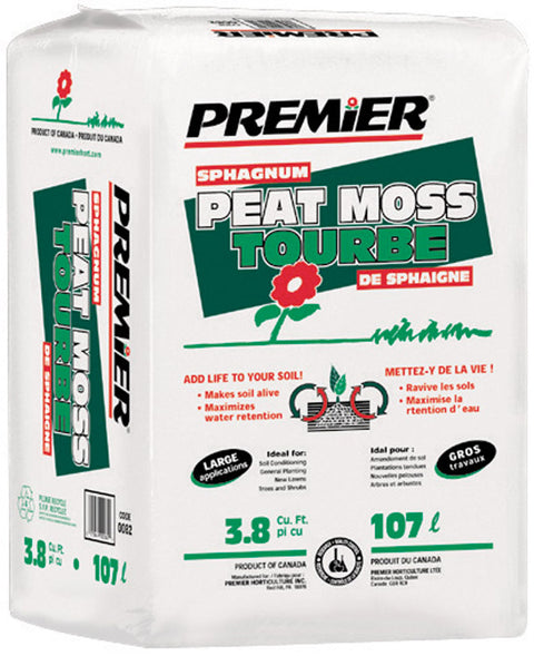 Premier Organic Sphagnum Peat Moss 3.8 ft, Pack of 15