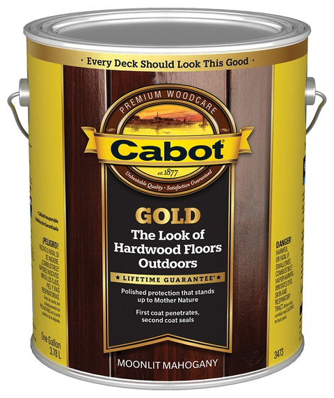 Cabot 140.0003473.007 Wood Conditioning Stain, Gold Satin, Liquid, Moonlit Mahogany, 1 gal, Can, Pack of 4