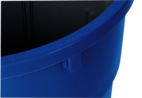 Continental Commercial Huskee 3200-1 Recycling Receptacle, 32 gal, Plastic, Blue, 22 in Dia x 27-3/8 in L Dimensions