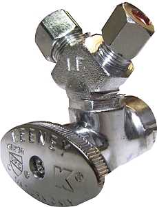 Plumb Pak PP2902VLF Stop Valve, 1/2 x 3/8 x 1/4 in Connection, FIP x Compression x Compression